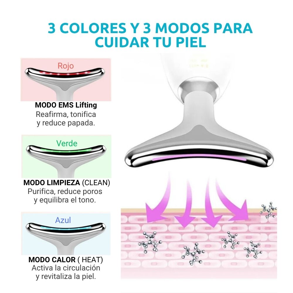 💖✨GlowLift™ Reductor de papada arrugas y Rejuvenecedor  con Calor y Fototerapia.💆♀️💡