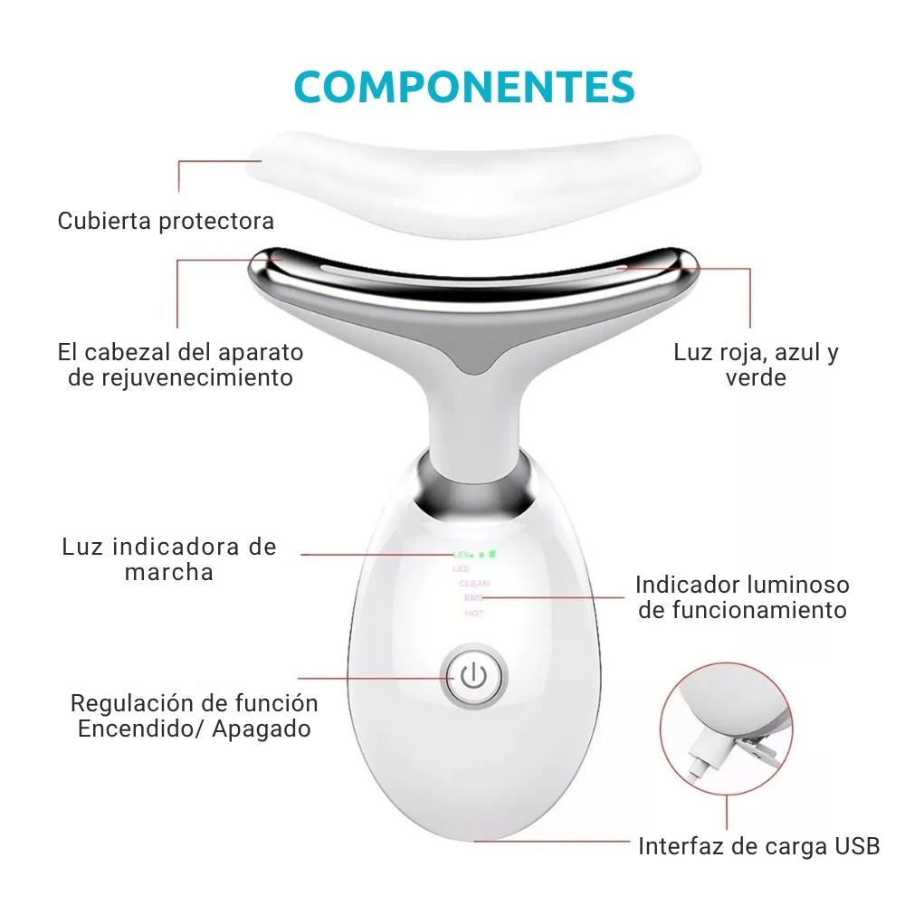 💖✨GlowLift™ Reductor de papada arrugas y Rejuvenecedor  con Calor y Fototerapia.💆♀️💡